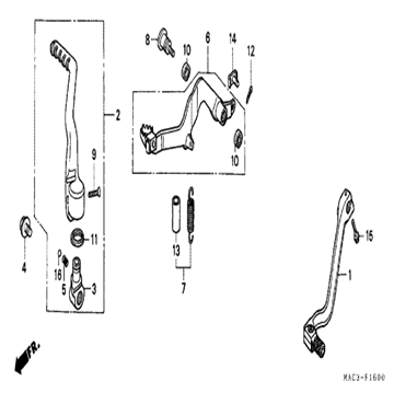 Shaft, brake pivot , Honda, 46513-mac-680
